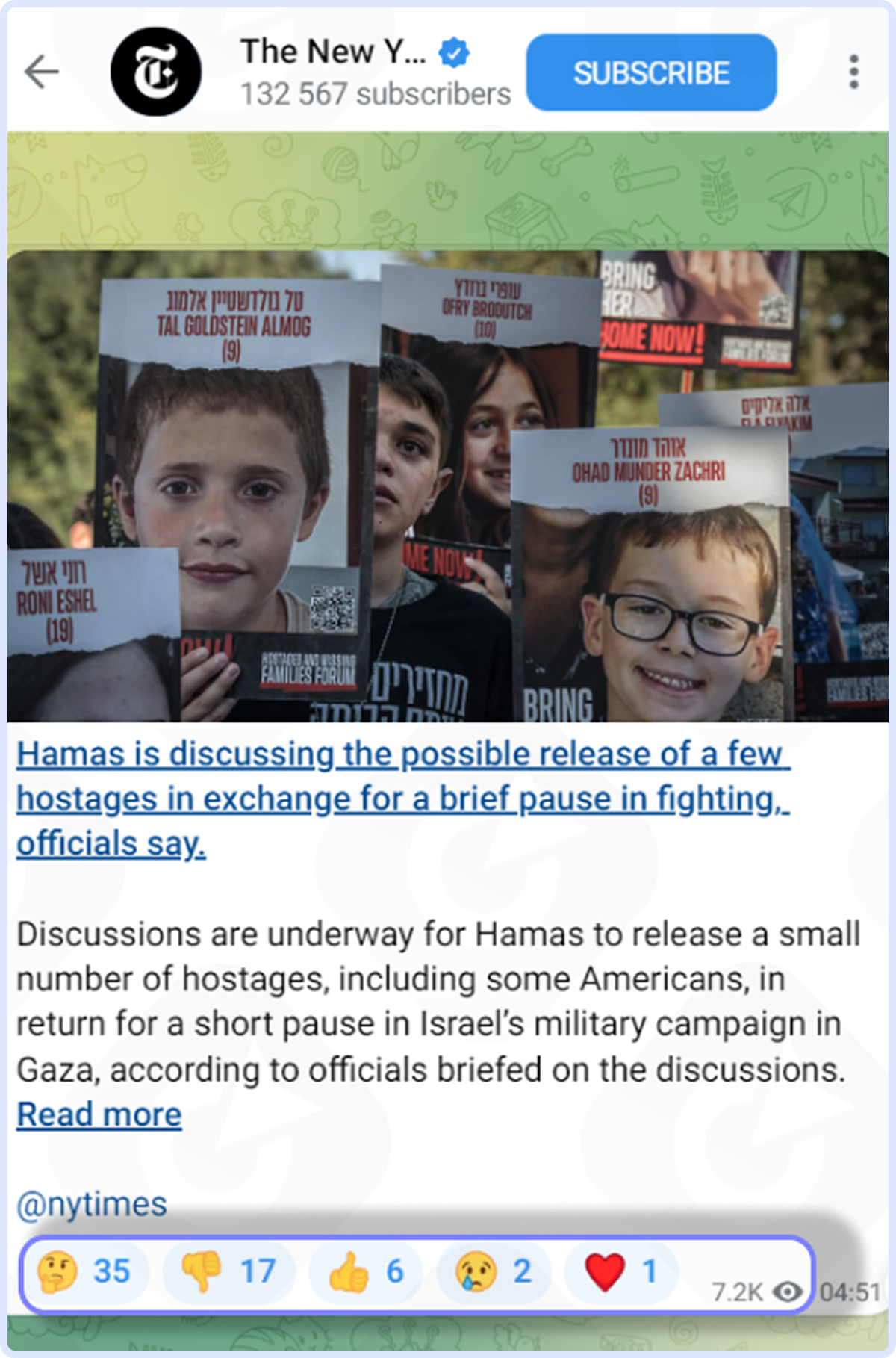 How to see the number of post views and reactions in Telegram. Telegram post showing subscriber count, preview image, and engagement metrics.